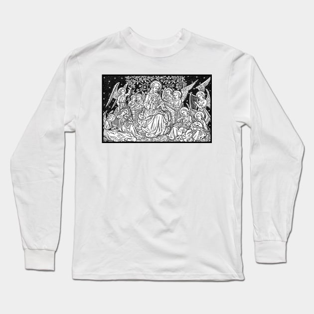 Jesus, Mary, and Angels Long Sleeve T-Shirt by DeoGratias